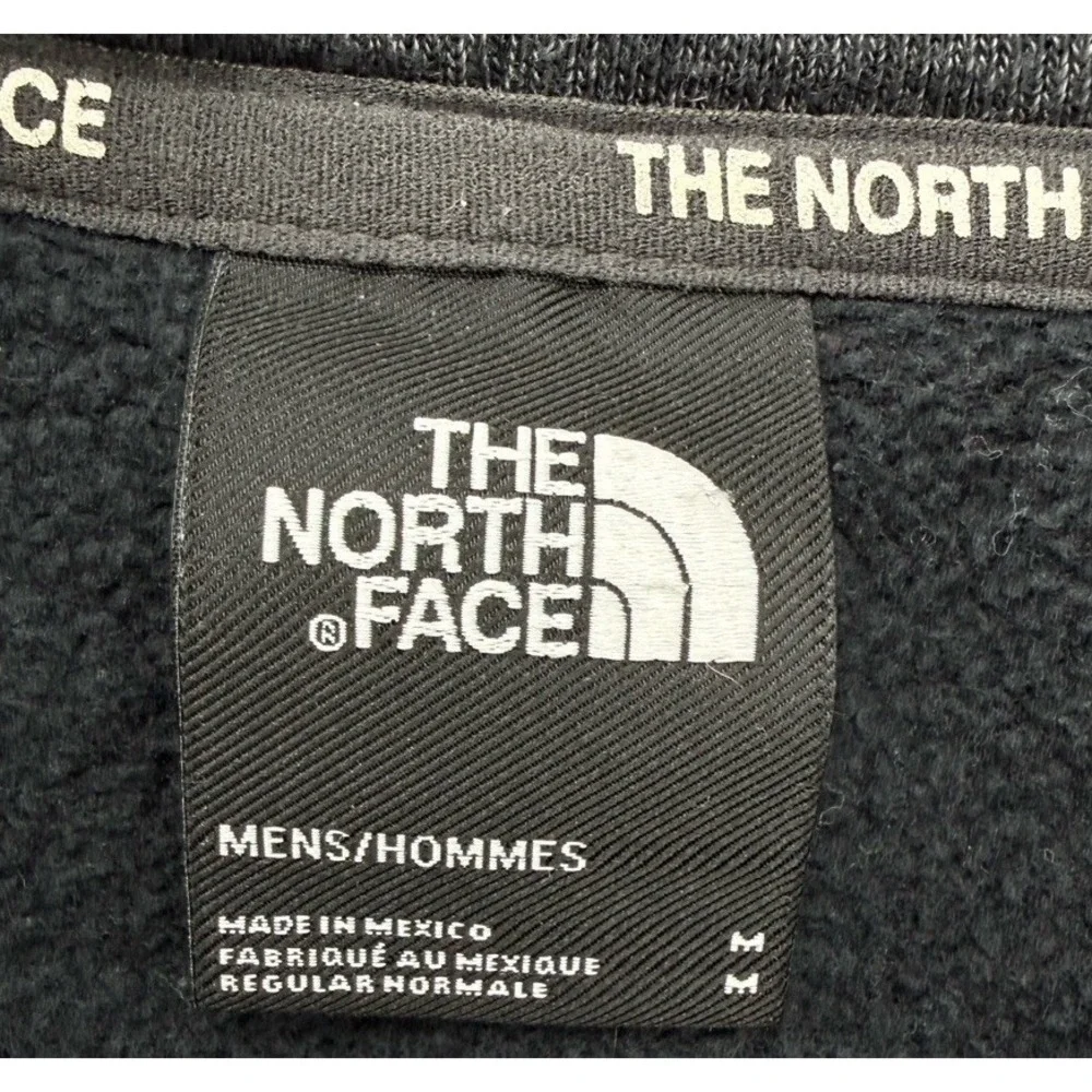 The North Face Hoodie Men's Medium Gray Red Box Logo Pullover Sweatshirt